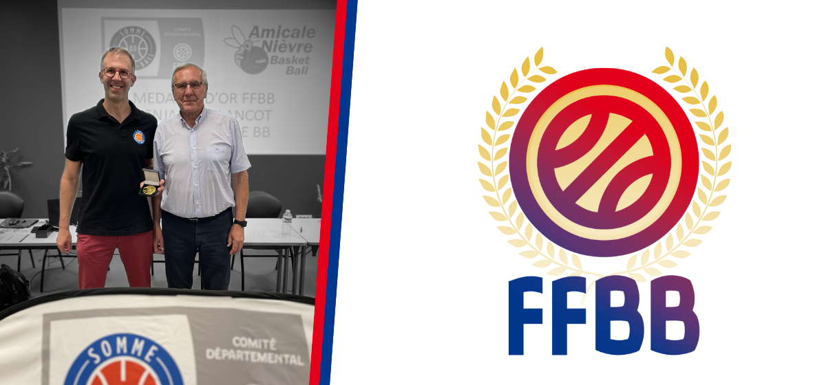 Benjamin Plancot (CD80), reçoit la médaille d’Or FFBB